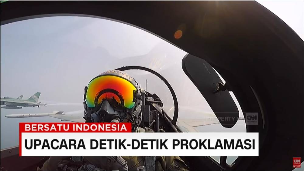 Mayor Pnb Dharma “Rottweil” Gultom (TN 6) memimpin Atraksi "Flypass" TNI AU di HUT RI Ke-74