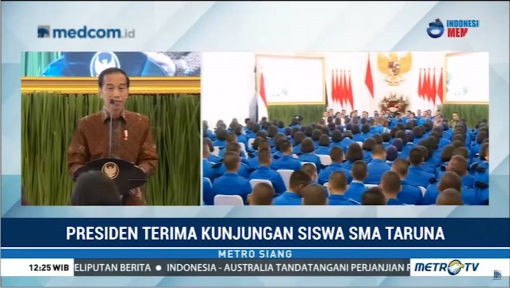 Jokowi Terima Kunjungan Siswa SMA Taruna Nusantara @metrotvnews