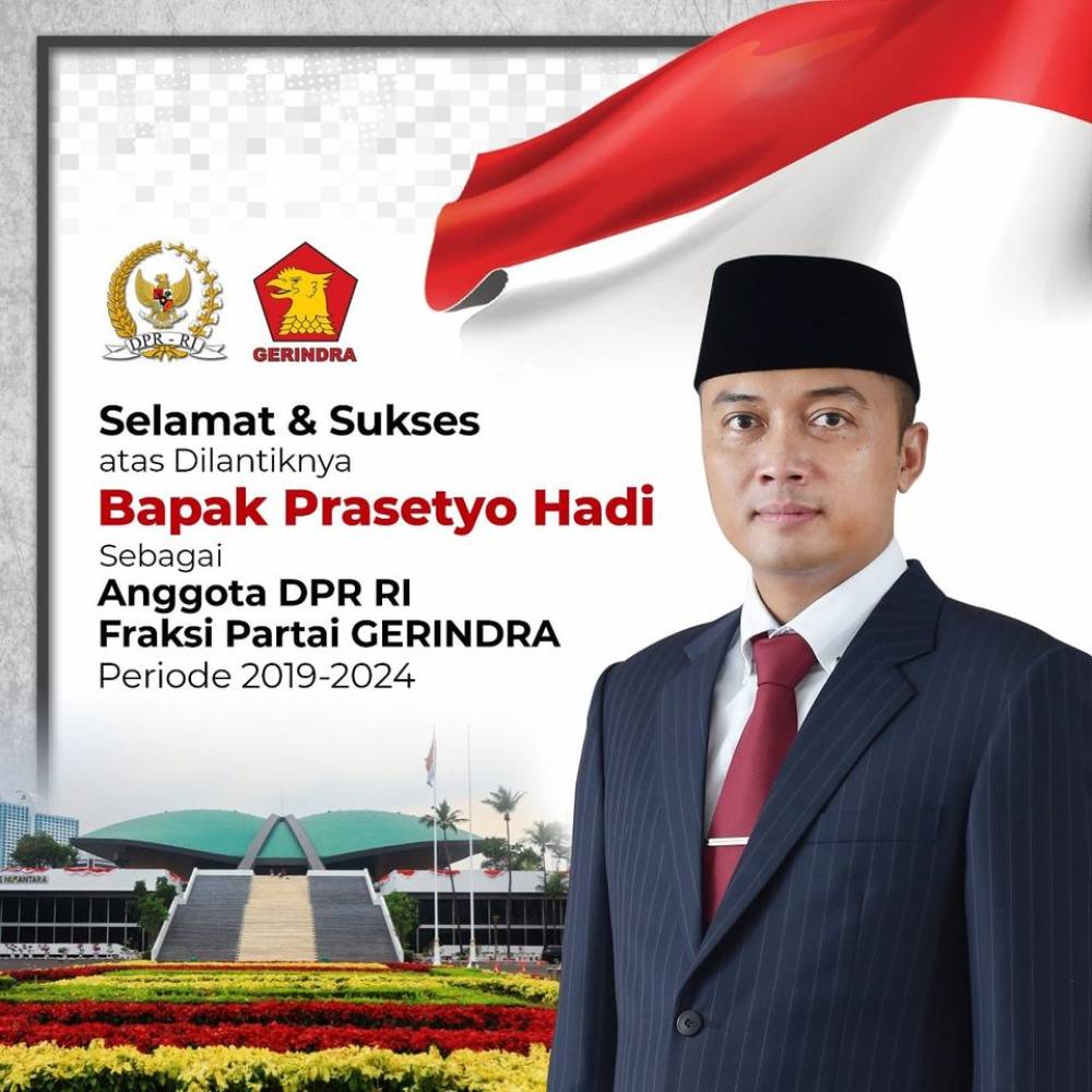 Selamat bertugas kepada Prasetyo Hadi (TN 6) sebagai anggota DPR RI